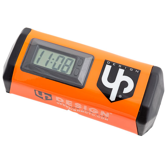 Mousse de Guidon UP Horloge intégrée Orange + Cover Noir