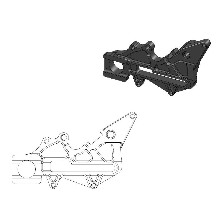 Support arrière KTM Factory 220mm noir