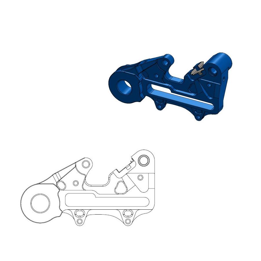 Support arrière Offroad MM 220 HVA bleu (incl adapt enduro)