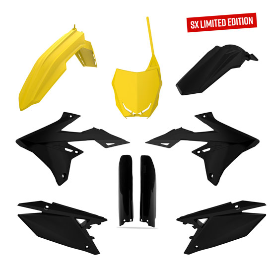 Kit plastique POLISPORT 7p SUZUKI Noir/Jaune 