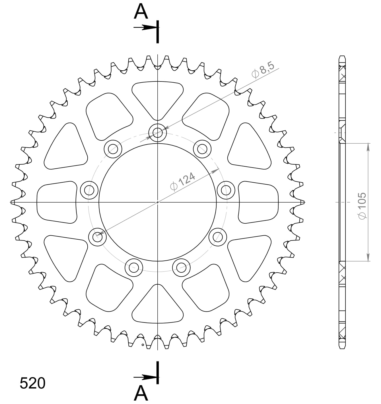 Cour. Alu SUPERSPROX -  RAL-151_50_BLK