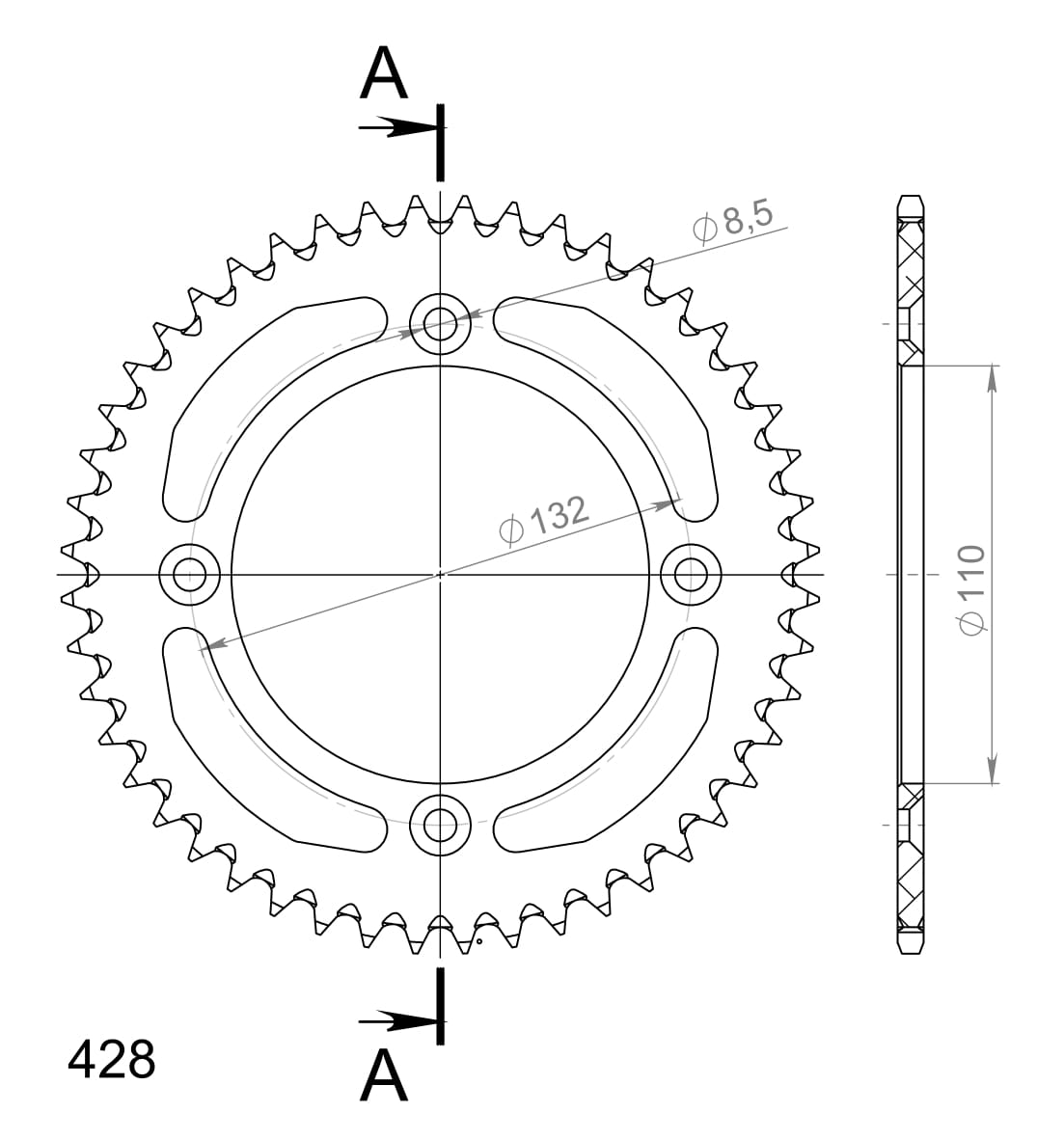 Couronne. Alu SUPERSPROX RAL-898:48-blk