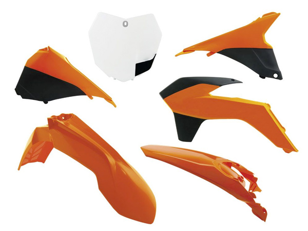 Kit plastique 6 p orange-blanc