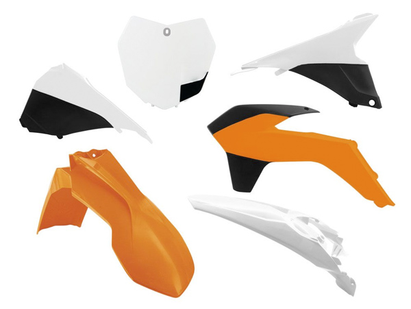 Kit plastique 6 p orange-blanc