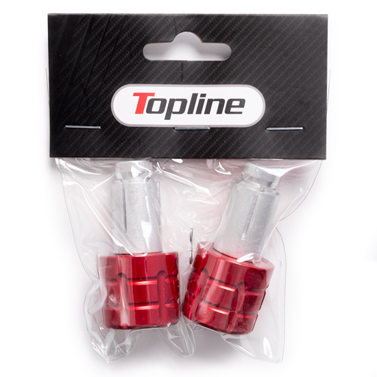 Embouts de Guidon Alu Topline 13-17MM Rouge