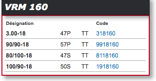 VEE RUBBER 3,00-18 VRM 160 TT (10) 4 VRM160