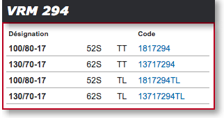 VEE RUBBER 100/80-17 VRM 294 TBL (5) 4 VRM294